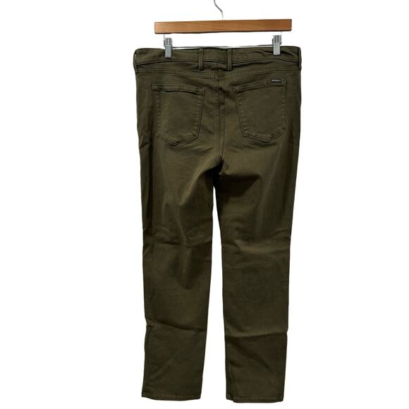 Eddie Bauer Modal Tencel Curvy Slim Straight Stretch Dark Green Jeans 14 - Picture 2 of 9